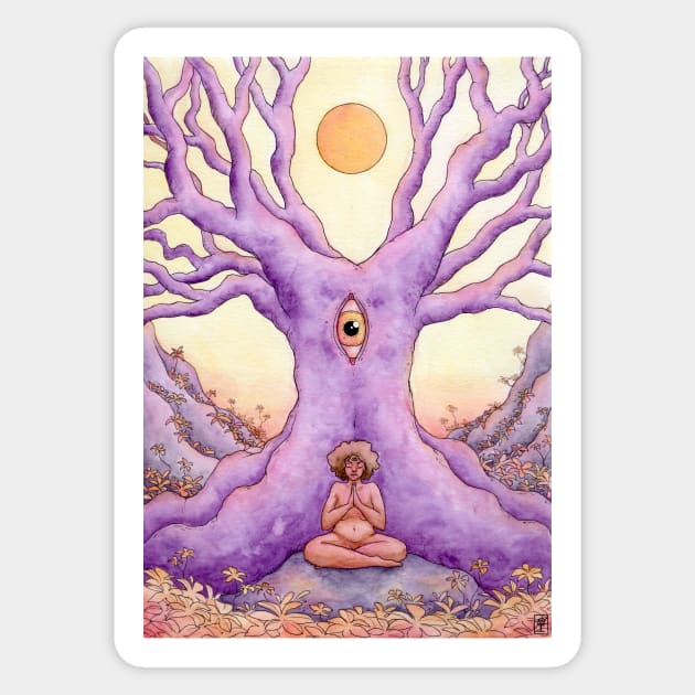 Meditation Tree Sticker by Serpent's Sun